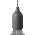 Silicone E26 lamp socket set with concealed cable clamp