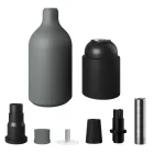 Silicone E26 lamp socket set with concealed cable clamp