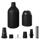 Silicone E26 lamp socket set with concealed cable clamp