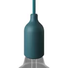 Silicone E26 lamp socket set with concealed cable clamp
