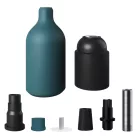 Silicone E26 lamp socket set with concealed cable clamp
