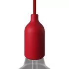 Silicone E26 lamp socket set with concealed cable clamp