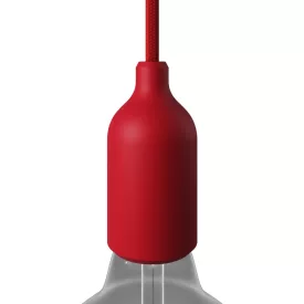Silicone E26 lamp socket set with concealed cable clamp