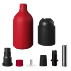 Silicone E26 lamp socket set with concealed cable clamp