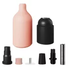Silicone E26 lamp socket set with concealed cable clamp