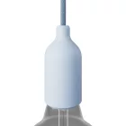 Silicone E26 lamp socket set with concealed cable clamp