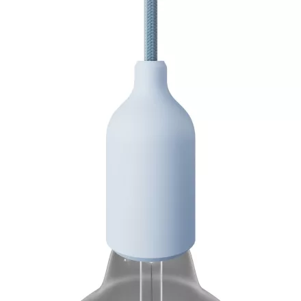 Silicone E26 lamp socket set with concealed cable clamp