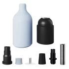 Silicone E26 lamp socket set with concealed cable clamp