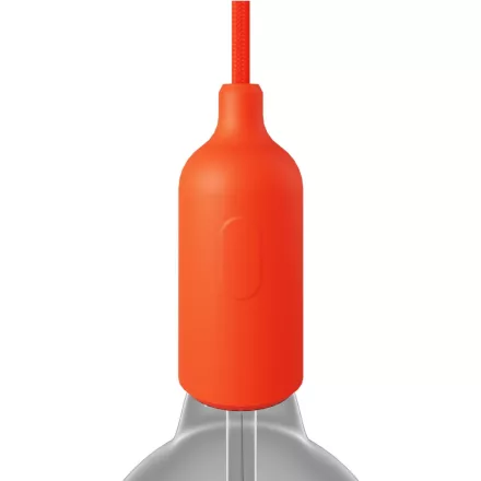 Silicone E26 lamp socket set with switch and hidden cable clamps