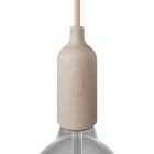 Silicone E26 lamp socket set with switch and hidden cable clamps