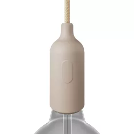   Silicone E26 lamp socket set with switch and hidden cable clamps