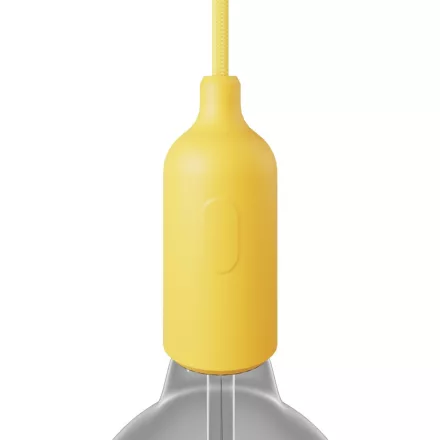 Silicone E26 lamp socket set with switch and hidden cable clamps