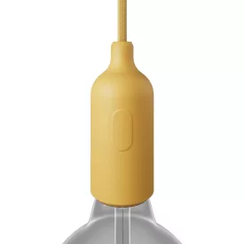   Silicone E26 lamp socket set with switch and hidden cable clamps