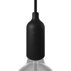 Silicone E26 lamp socket set with switch and hidden cable clamps