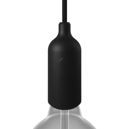 Silicone E26 lamp socket set with switch and hidden cable clamps