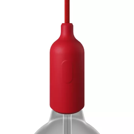 Silicone E26 lamp socket set with switch and hidden cable clamps