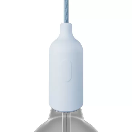 Silicone E26 lamp socket set with switch and hidden cable clamps