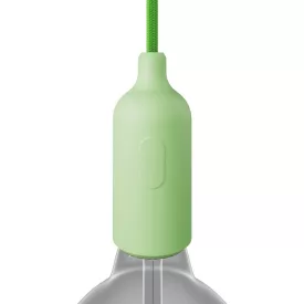   Silicone E26 lamp socket set with switch and hidden cable clamps