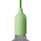 Silicone E26 lamp socket set with concealed cable clamp