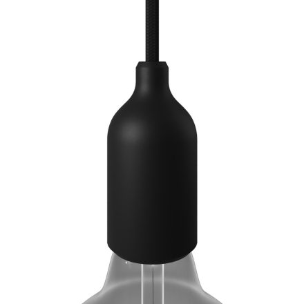 Silicone E27 lamp holder set with hidden cable clamp