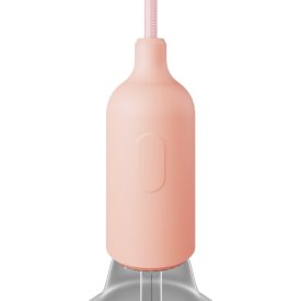   Silicone E27 lamp socket set with switch and hidden cable clamps