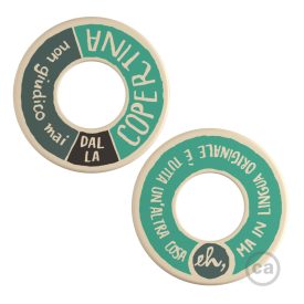   MINI-UFO: double-sided wooden disc READING BALLSH*T collection, theme COPERTINA + LINGUA ORIGINALE