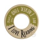MINI-UFO: double-sided wooden disc READING BALLSH*T collection, theme LOVE READING + 2 PAGES