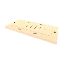   Wooden template for drilling rectangular holes in Rose-One cover plates