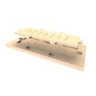 Wooden template for drilling rectangular holes in Rose-One cover plates