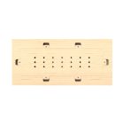 Wooden template for drilling rectangular holes in Rose-One cover plates