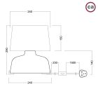 Coppa ceramic table lamp with Athena lampshade