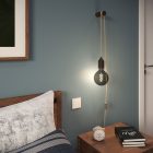 Snake, cable with wooden lamp holder and Rolé cable clip