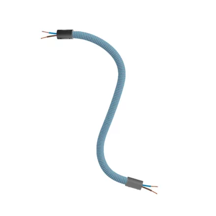 Kit Creative Flex flexible hose petrol blue RM78 with textile lining and metal connectors