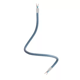   Kit Creative Flex flexible hose petrol blue RM78 with textile lining and metal connectors