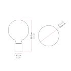 Metal wall lamp with porcelain-effect spherical bulb