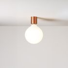 Metal wall lamp with porcelain-effect spherical bulb