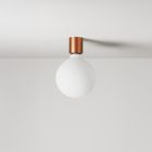 Metal wall lamp with porcelain-effect spherical bulb