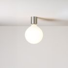Metal wall lamp with porcelain-effect spherical bulb