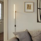 Lamp with plug, metal design and linear LED S14d bulb