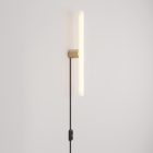 Lamp with plug, metal design and linear LED S14d bulb