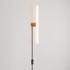 Lamp with plug, metal design and linear LED S14d bulb