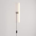 Lamp with plug, metal design and linear LED S14d bulb