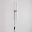 Lamp with plug, metal design and linear LED S14d bulb