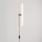 Lamp with plug, metal design and linear LED S14d bulb