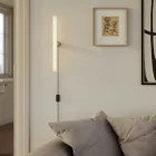 Lamp with plug, metal design and linear LED S14d bulb