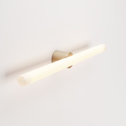 Metal lamp for wall or ceiling mounting, with linear LED S14d bulb