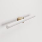 Metal lamp for wall or ceiling mounting, with linear LED S14d bulb