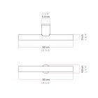 Metal lamp for wall or ceiling mounting, with linear LED S14d bulb