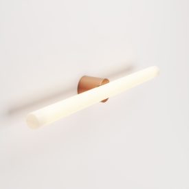   Metal lamp for wall or ceiling mounting, with linear LED S14d bulb