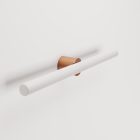 Metal lamp for wall or ceiling mounting, with linear LED S14d bulb